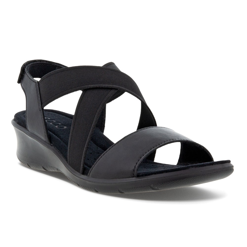 Sandalias Mujer - ECCO Finola Wedge - Negros - LAP169302